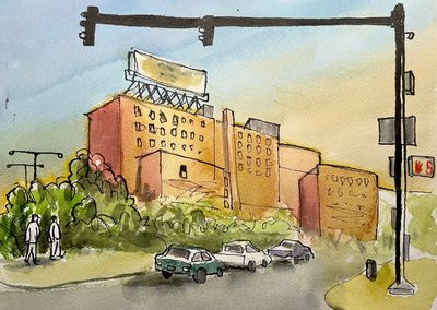 John F Fitzgerald Surface Road, Boston, MA #watercolor #ink #urbansketchers
