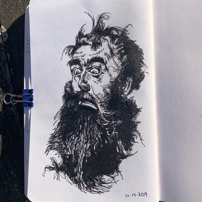 #sketch from a Joseph Clement Coll illustration #notaselfie