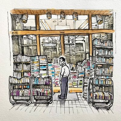 A bookstore in Jimbocho, Tokyo from a great photo by @storefronts.japan #StoreFrontsJapanChallenge9