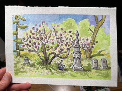 Sketch at @mountauburncemetery with @uskboston on a fabulous Sunday