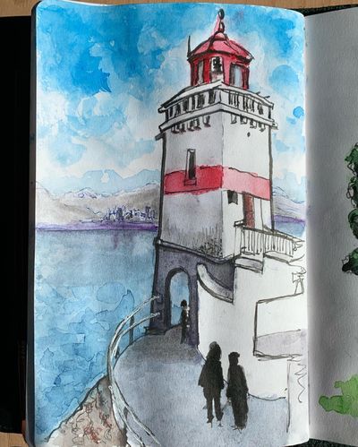 #sketch #drawjcslighthouse #fudenib #watercolor